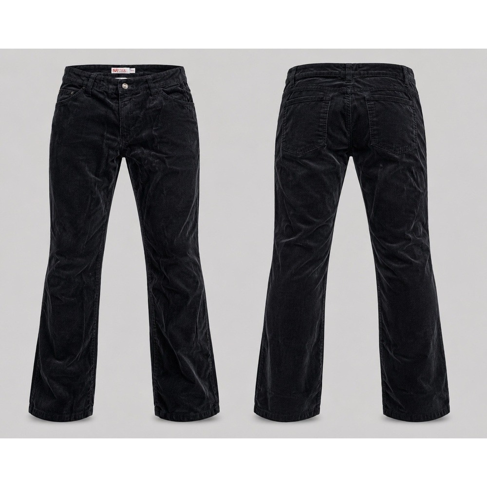 Corduroy Bootcut Pants  MENS 36X32 Y2K Michael Brandon  PREPPY BLACK
